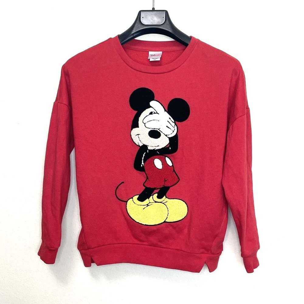 Disney Mickey Mouse Embroidered Sweatshirt‎ Classic XS Womens Parks Traditional